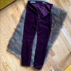 Skinny purple velvet pant